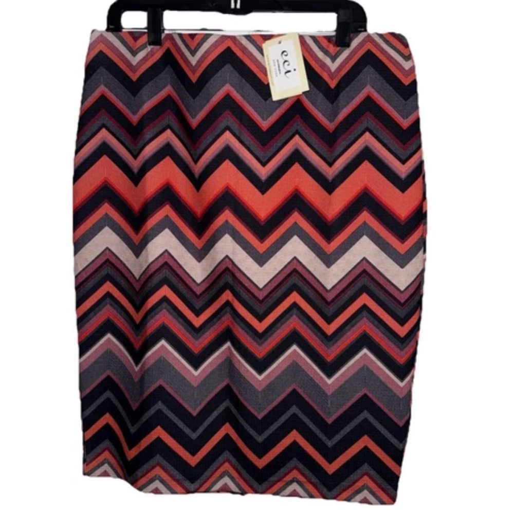 ECI New York Women’s Multicolor Chevron Maxi Skirt 2XL NWT